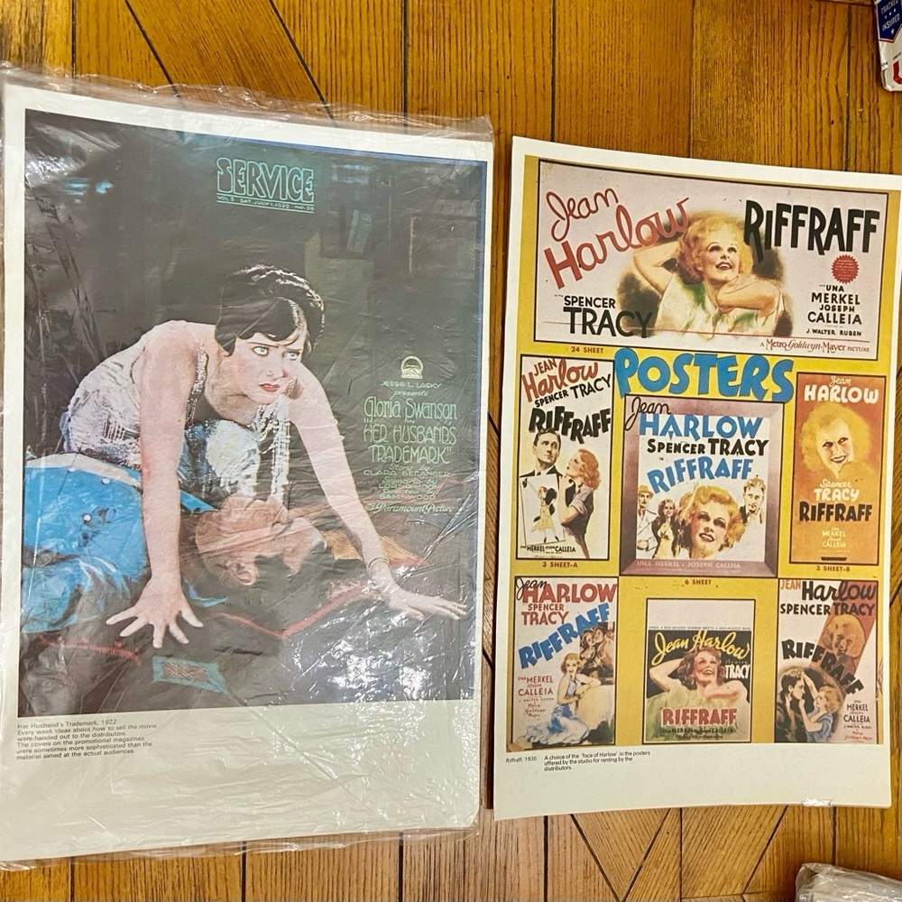 1922 Her Husband’s Trademark and  1935 Riffraff Movie Posters